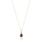 10k Gold Multi Gemstone Option and Created White Sapphire Pear Halo Pendant Necklace