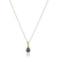 10k Gold Multi Gemstone Option and Created White Sapphire Pear Halo Pendant Necklace