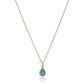 10k Gold Multi Gemstone Option and Created White Sapphire Pear Halo Pendant Necklace