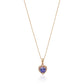 10k Gold Multi Gemstone Option Heart and Diamond Pendant Necklace, 18"