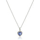 10k Gold Multi Gemstone Option Heart and Diamond Pendant Necklace, 18"