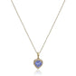 10k Gold Multi Gemstone Option Heart and Diamond Pendant Necklace, 18"