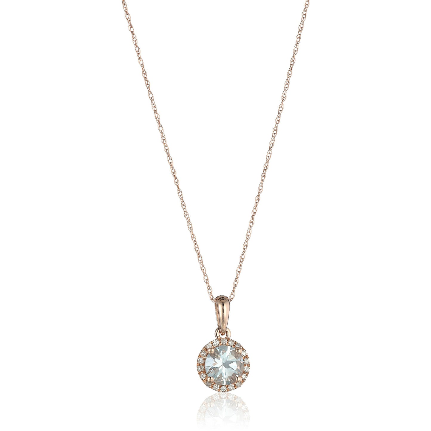 10k Gold Multi Gemstone Option and Diamond Classic Pendant Necklace, 18"