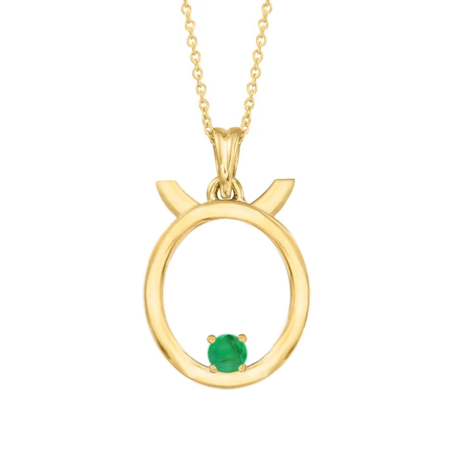 18kt Yellow Gold Over Sterling Silver Gemstone Zodiac Sign Pendant Necklaces