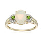 10k Yellow Gold Ethiopian Opal With Multi Gemstone Option and Diamond 3-Stone Engagement Ring (1/10cttw, H-I Color, I1-I2 Clarity)