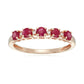 10k Gold Multi Gemstone Option and Diamond Accented Stackable Ring