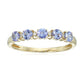 10k Gold Multi Gemstone Option and Diamond Accented Stackable Ring