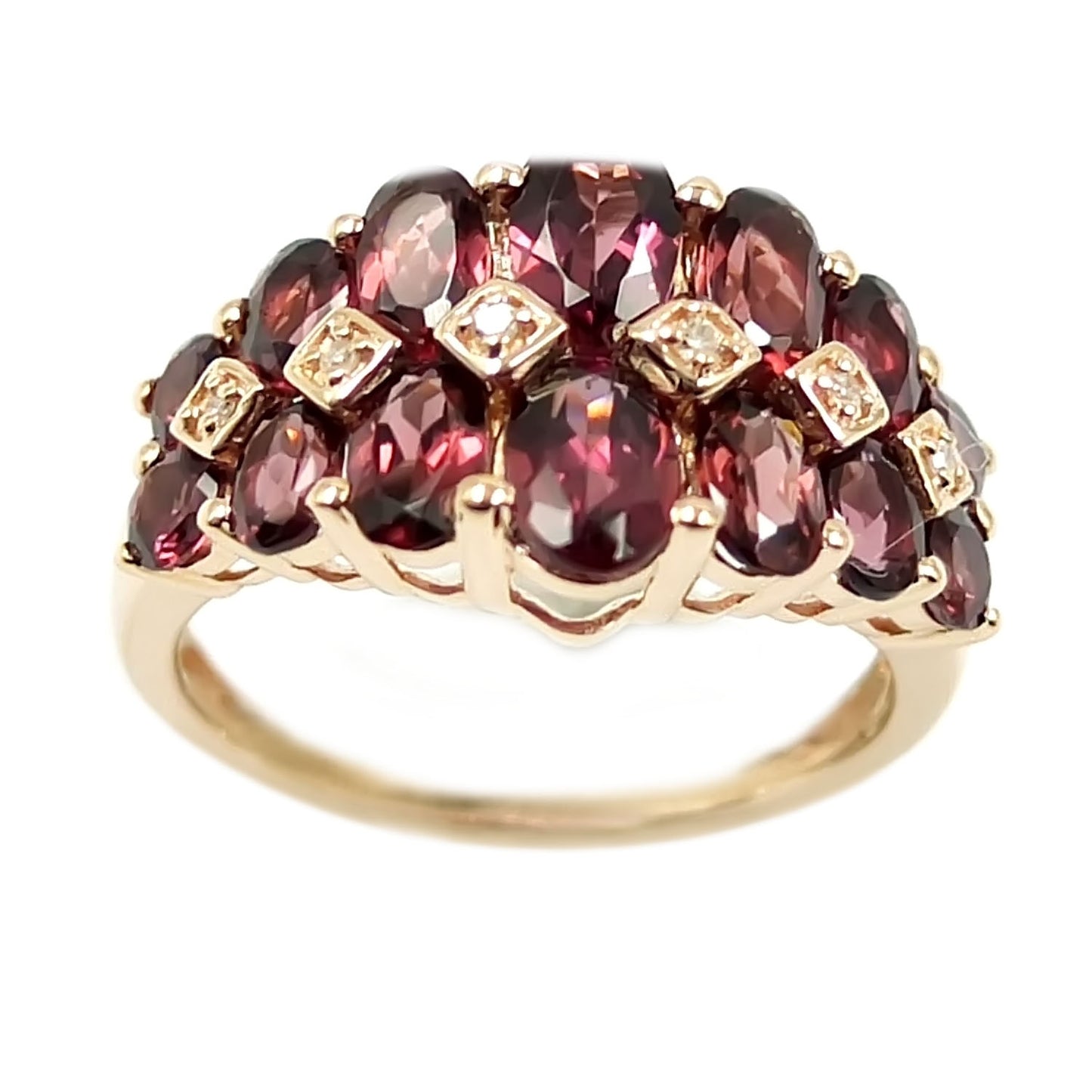 10k Gold Multi Gemstone Option and Diamond Accented Band Ring