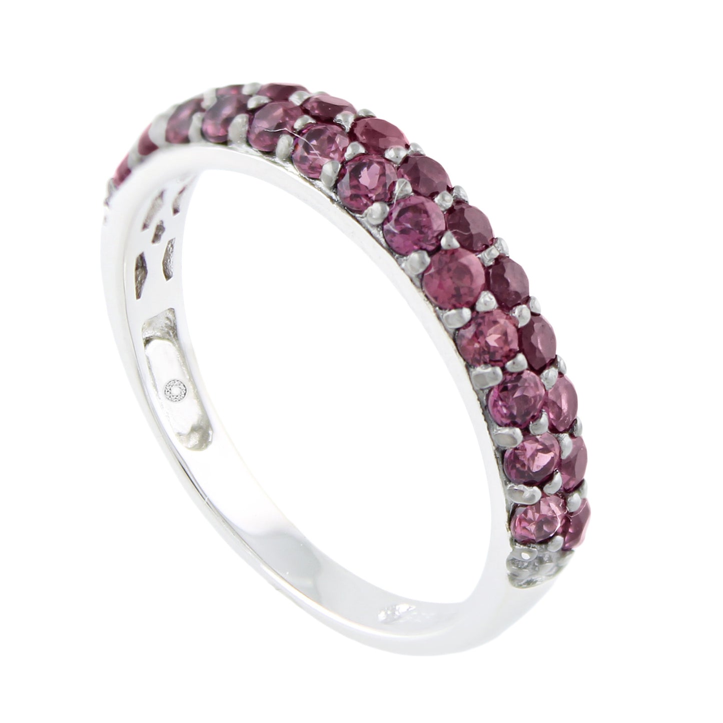 Sterling Silver Black Spinel Round Gemstone Band Rings