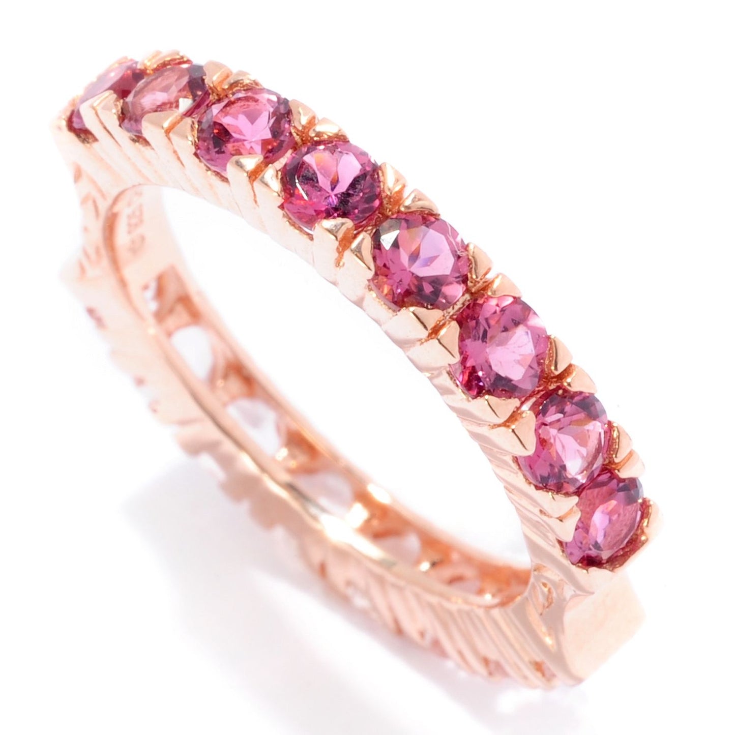 Pinctore SS/ 18K Rose Vermeil Morganite & Pink Tourmaline Reversible Band Ring