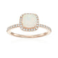 10k Rose Gold Multi Option Gemstone and Diamond Cushion Halo Engagement Ring (1/4cttw, H-I Color, I1-I2 Clarity),