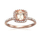 10k Rose Gold Multi Option Gemstone and Diamond Cushion Halo Engagement Ring (1/4cttw, H-I Color, I1-I2 Clarity),