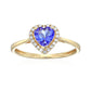 10k Gold Multi Gemstone Option Diamond Solitaire Heart Halo Engagement Ring (1/10cttw, H-I Color, I1-I2 Clarity),