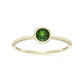 10k Multi Gemstone Option Solitaire Beaded Shank Stackable Ring