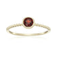 10k Multi Gemstone Option Solitaire Beaded Shank Stackable Ring