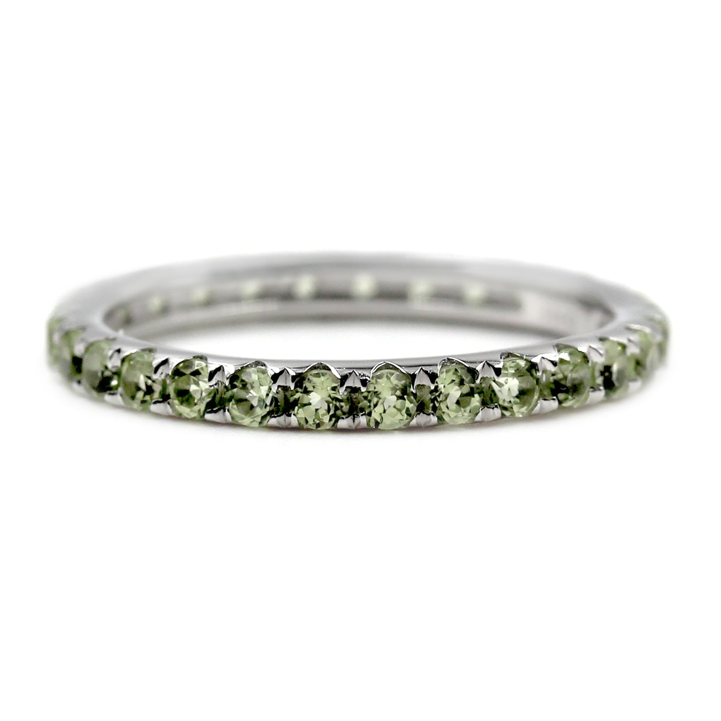 925 Sterling Silver White Topaz Gemstone Eternity Band Ring For Women's And Girls