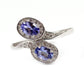 925 Sterling Silver Tanzanite and White Natural Zircon Rings