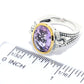 925 Sterling Silver Pink Amethyst Gemstone Solitaire Ring