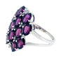 925 Sterling Silver Rhodolite Garnet and White Topaz Gemstone Classic Ring