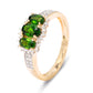 14kt Yellow Gold Chrome Diopside And Diamond Ring