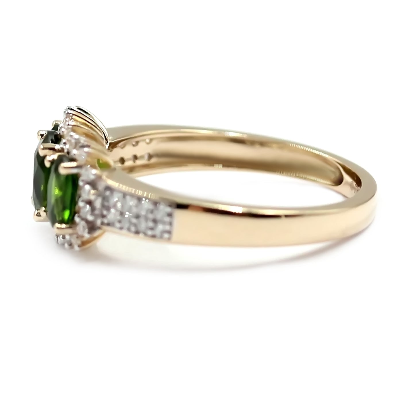 14kt Yellow Gold Chrome Diopside And Diamond Ring