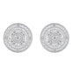 Elegant 1/10 CTW Multi-Halo Diamond Stud Earrings in Sterling Silver