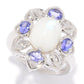 925 Sterling Silver Rainbow Moonstone and Tanzanite Gemstone Solitaire Rings