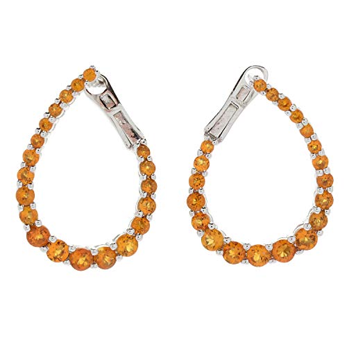 Pinctore Sterling Silver Madeira Citrine Inside-out Hoop Earrings