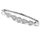 Pinctore Sterling Silver 2.26ctw White Zircon Bangle Bracelet, 7.25"