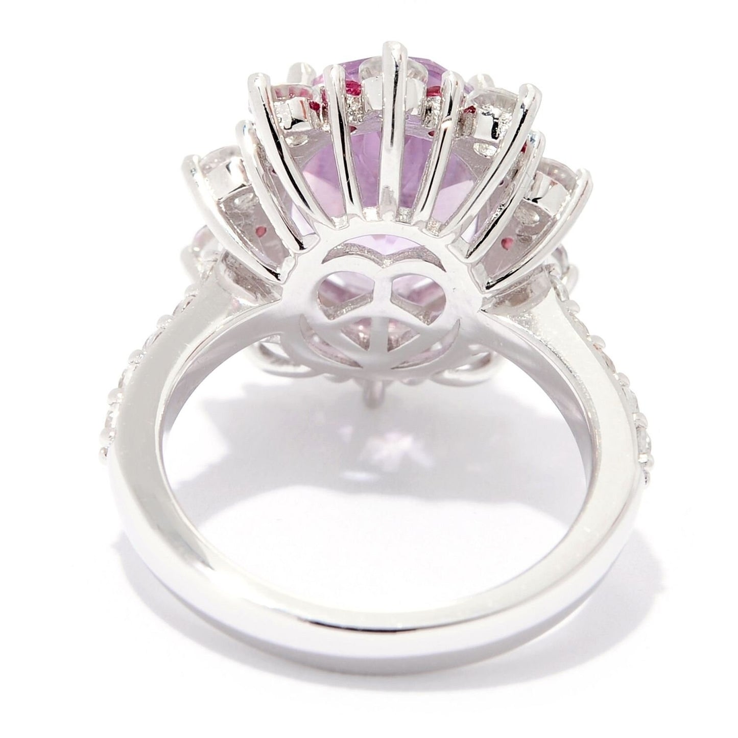 925 Sterling Silver Pink Amethyst Gemstone Cocktail Ring