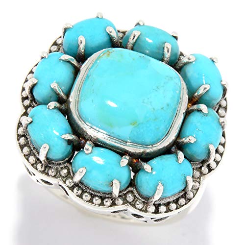 Sterling Silver 925 Blue Mohave Turquoise Ring