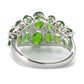 Pinctore Platinum Over Sterling Silver Chrome Diopside and Diamond Accent Graduated Band Ring