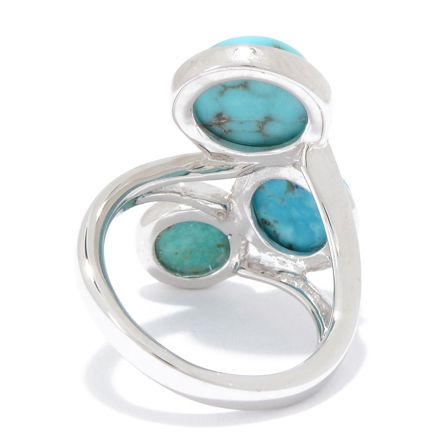 925 Sterling Silver Turquoise 3-Stone Ring