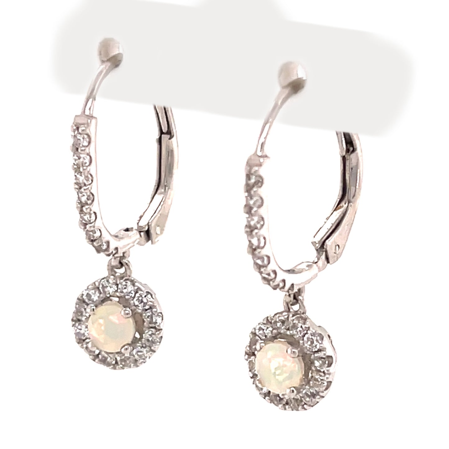 925 Sterling Silver Ethiopian Opal, Black Spinel Earring
