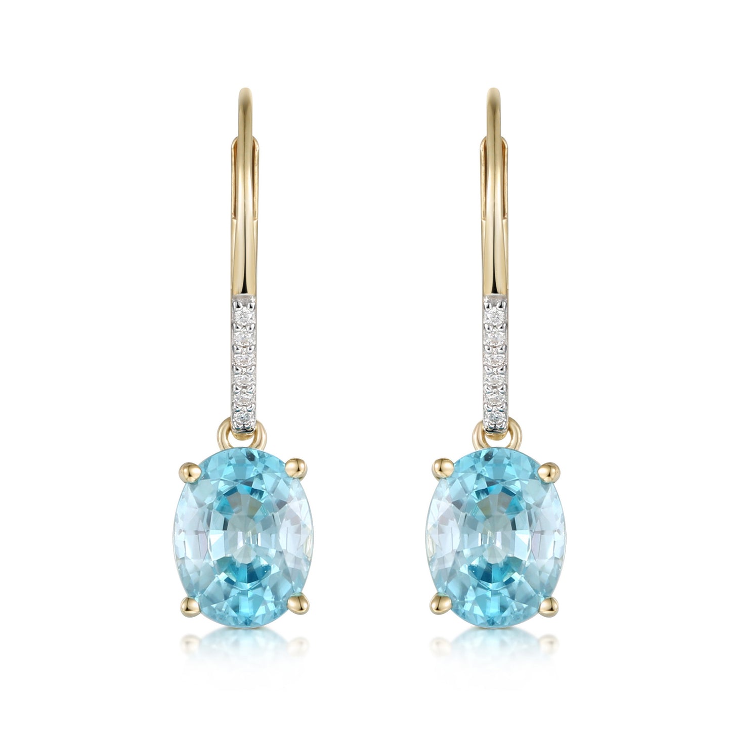 14KT Yellow Gold Aquamarine Studs Earrings