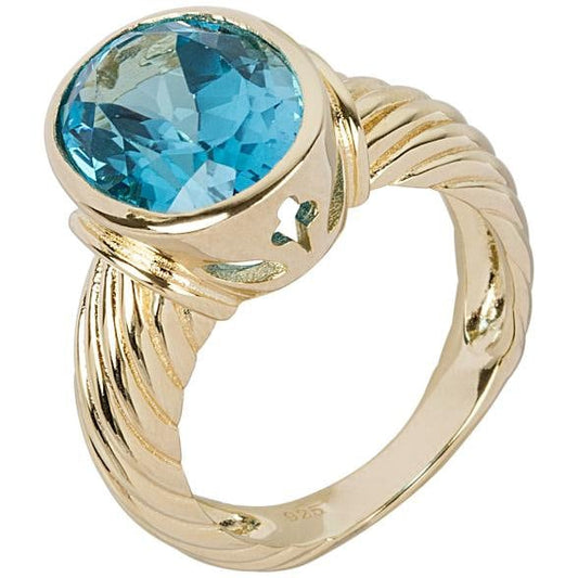 925 Sterling Silver Swiss Blue Topaz Ring