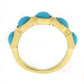 18k Yellow Gold Plated Over Sterling Silver Sleeping Beauty Turquoise 5-Stone Ring