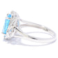 925 Sterling Silver Swiss Blue Topaz and White Zircon Gemstone Ring