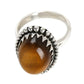 Sterling Silver Tiger Eye Gemstone Solitaire Boho Ring For Womens