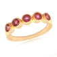 18k Yellow Gold Plated Over Sterling Silver Pink Topaz Gemstone Band Ring