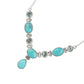 925 Sterling Silver Blue Mohave Turquoise & Blue Topaz Gemstone Necklace For Women's And Girls