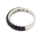 Sterling Silver Black Spinel Round Gemstone Band Rings