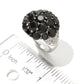 925 Sterling Silver Black Spinel and White Topaz Gemstone Cluster Rings