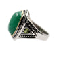 14KT Gold And Silver Mix Green Jade Gemstone Solitaire Rings