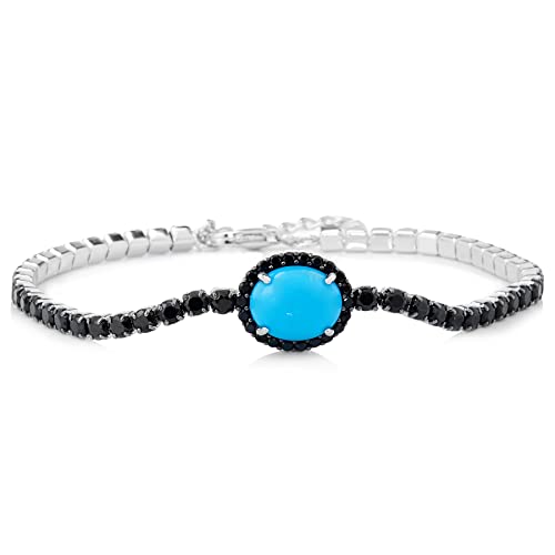 925 Sterling Silver Sleeping Beauty Turquoise Bracelet