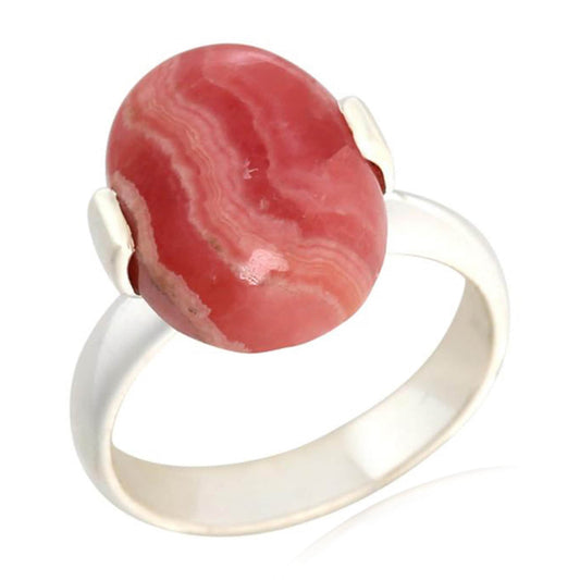 Natural Rhodochrosite Gemstone Ring 925 Sterling Silver Ring Boho And Hippie Ring For Women Solitaire Ring Fine Jewelry Gift For Her