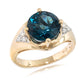 14K Yellow Gold London Blue Topaz And Diamond Rings