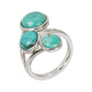 925 Sterling Silver Turquoise 3-Stone Ring