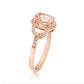 14Kt Rose Gold Morganite, Diamond Gemstone Solitaire Rings