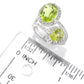 Pinctore Sterling Silver Oval 5.7ctw Peridot & White Topaz Double Halo Ring, Size 7